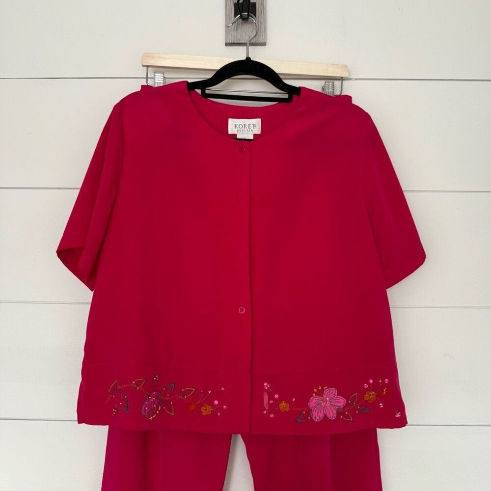 Vintage Koret Women’s Large Pink 2 Piece Set Outfit